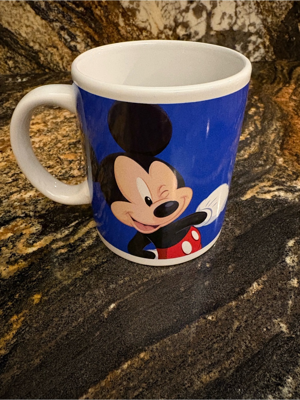 Disney Mickey Mouse Blue and White Ceramic Mug